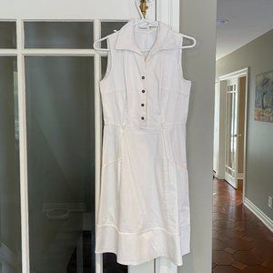 Calvin Klein White Button-up Collar Dress